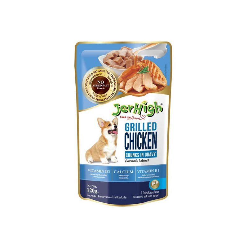 > پوچ سگ جرهای با طعم مرغ گریل شده در سس 120 گرمی