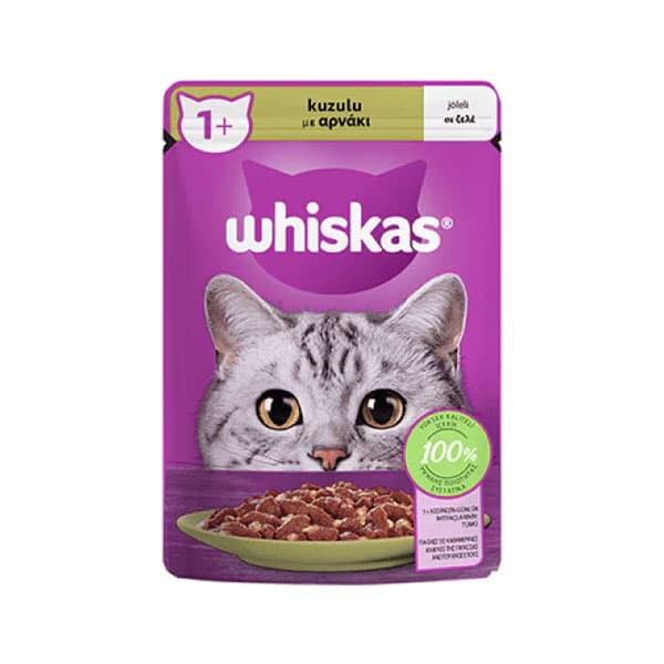 > پوچ گربه ویسکاس با طعم گوشت بره در ژله Whiskas Lamb in Jelly وزن 85 گرم